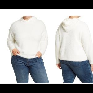 Philosophy Republic Ivory eyelash hoodie, size XL NWT